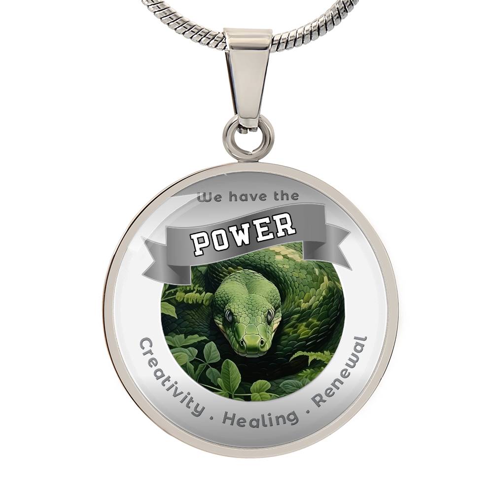 Snake - Power Animal Affirmation Necklace - Creativity Healing Renewal - More Than CharmsMore Than Charms