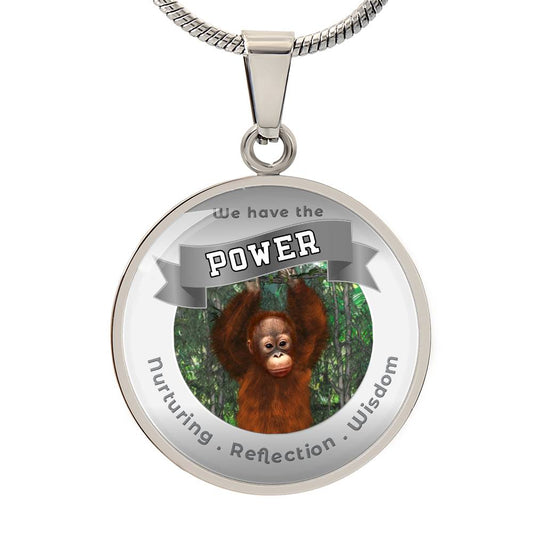 Orangutan - Power Animal Affirmation Necklace - Nurturing Reflection Wisdom - More Than CharmsMore Than Charms