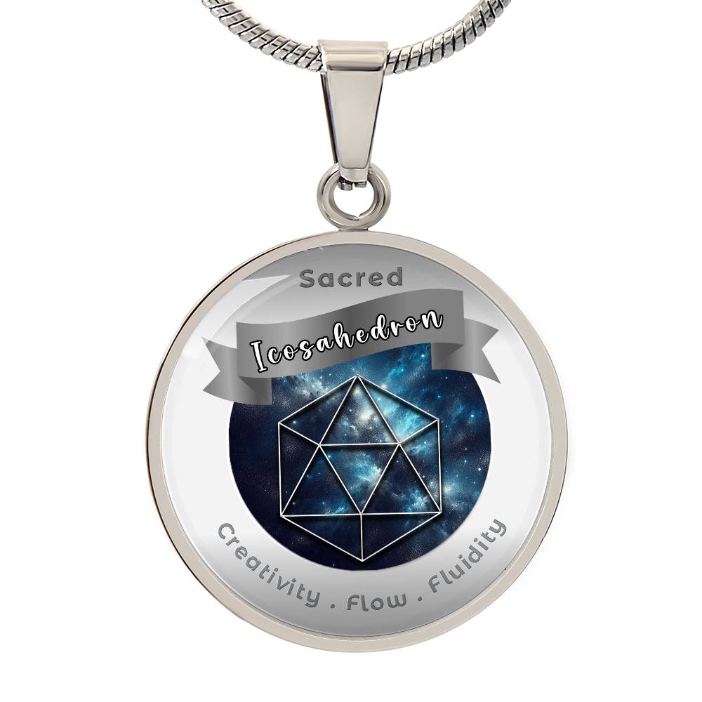 Icosahedron - Fluidity Healing Intuition - Affirmation Necklace - More Than CharmsMore Than Charms