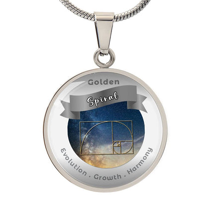 Golden Spiral - Growth Evolution Harmony - Affirmation Necklace - More Than CharmsMore Than Charms