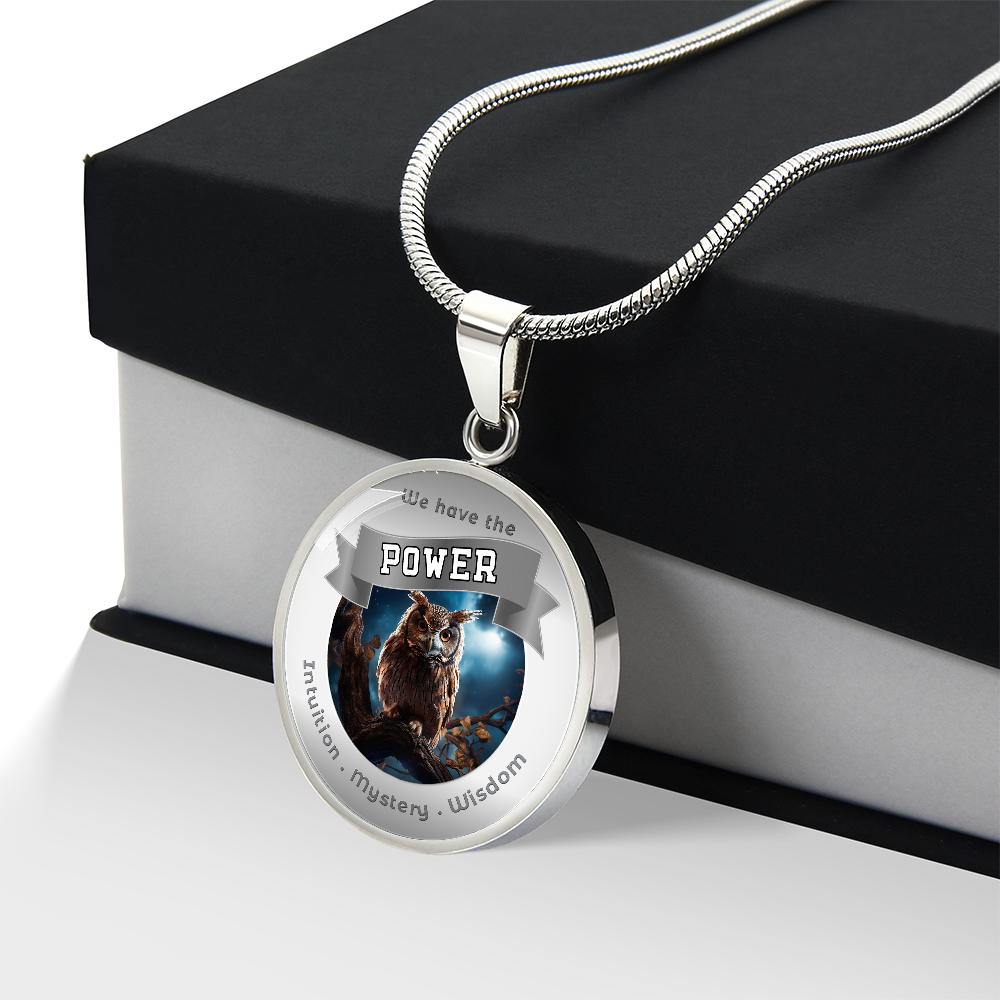 Owl - Power Animal Affirmation Necklace - Intuition Mystery Wisdom- More Than CharmsMore Than Charms
