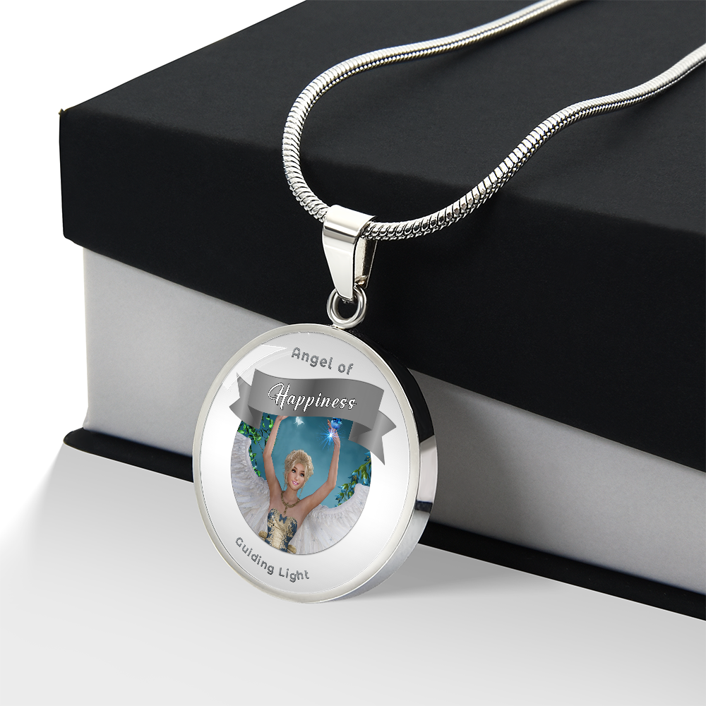 Happiness - Guardian Angel Affirmation Necklace - More Than CharmsMore Than Charms