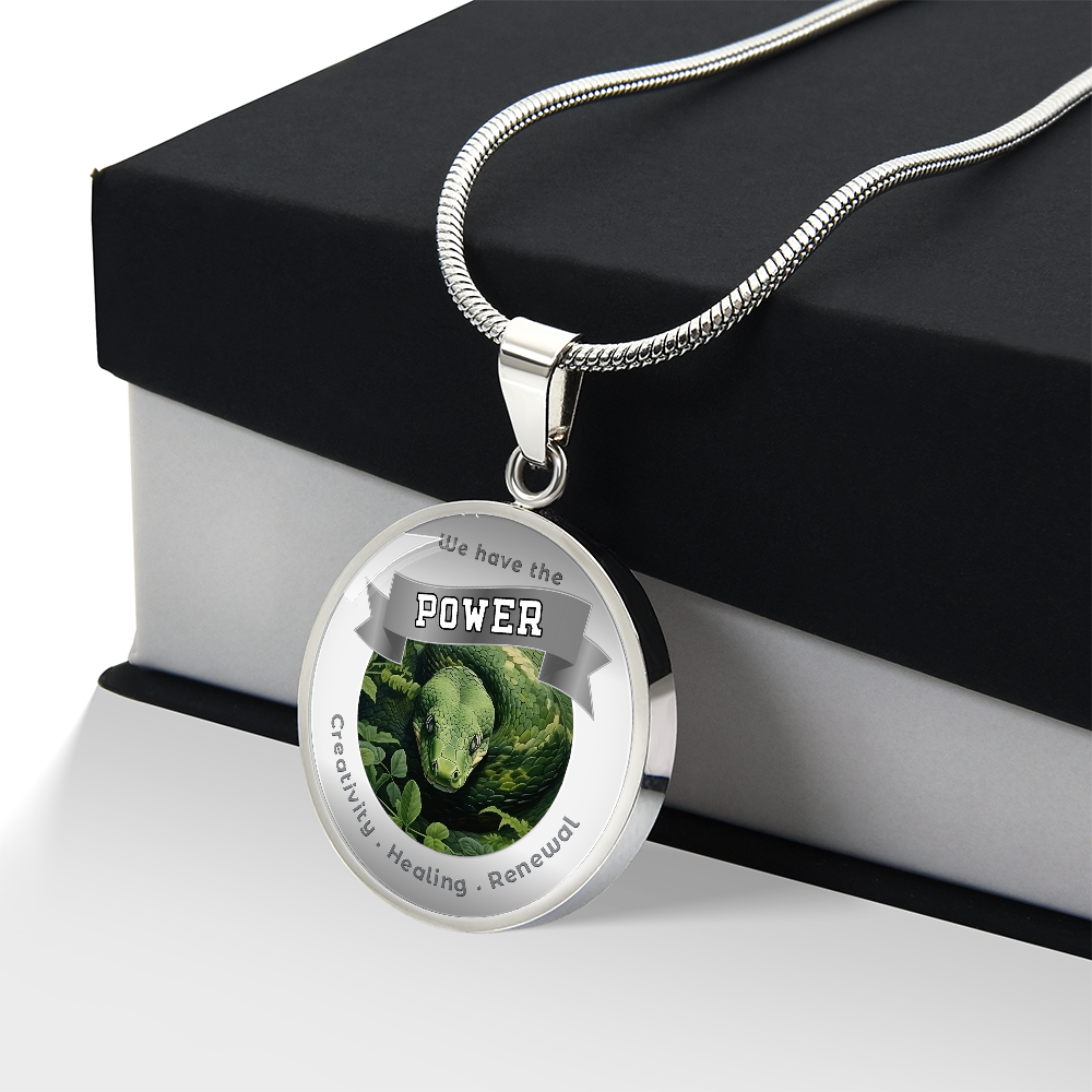 Snake - Power Animal Affirmation Necklace - Creativity Healing Renewal - More Than CharmsMore Than Charms
