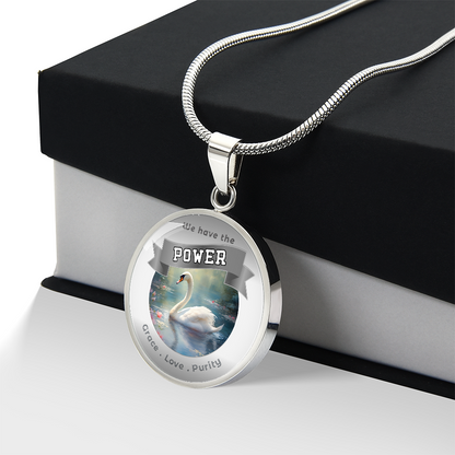 Swan - Power Animal Affirmation Necklace - Grace Love Purity - More Than CharmsMore Than Charms