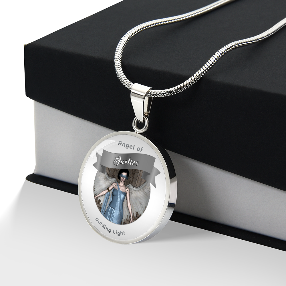 Justice - Guardian Angel Affirmation Necklace - More Than CharmsMore Than Charms