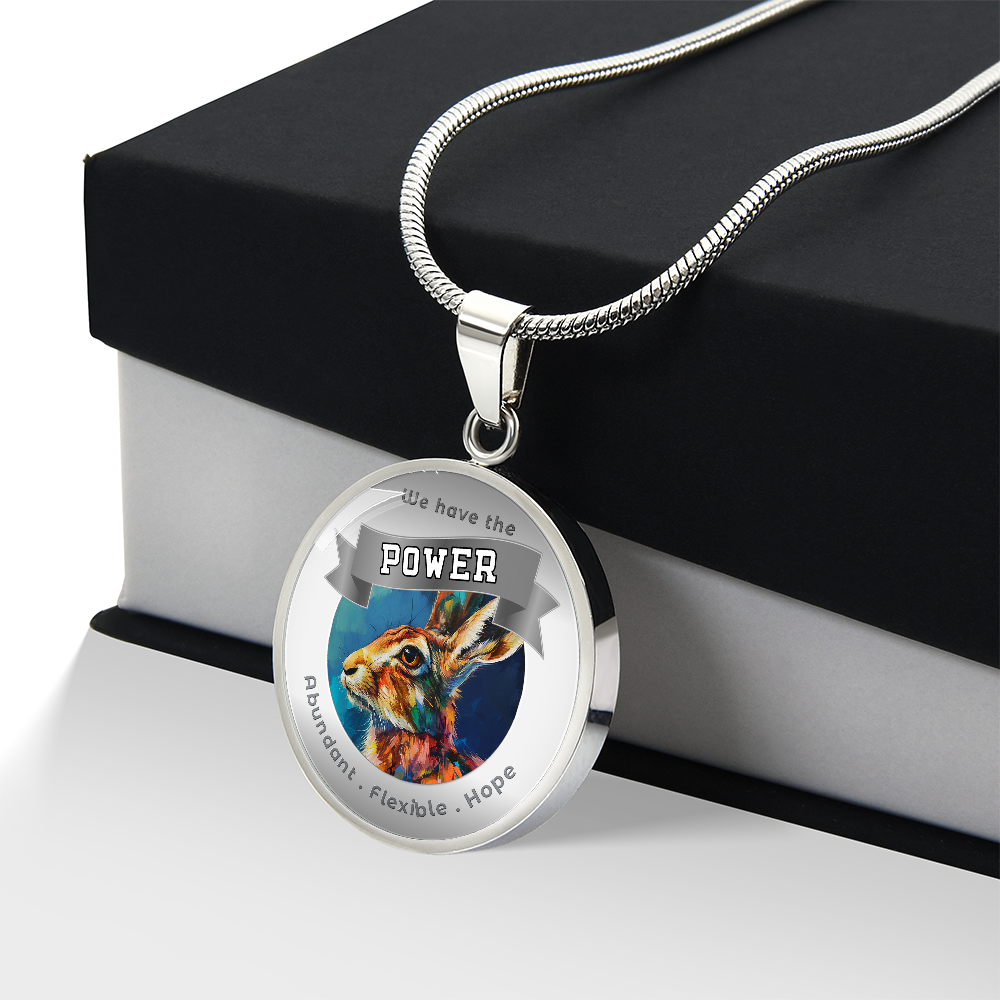 Rabbit - Power Animal Affirmation Necklace - Abundant Flexible Hope - More Than CharmsMore Than Charms