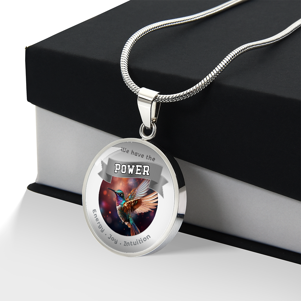 Hummingbird - Power Animal Affirmation Necklace -- Energy Joy Intuition - More Than CharmsMore Than Charms