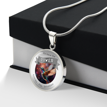 Hummingbird - Power Animal Affirmation Necklace -- Energy Joy Intuition - More Than CharmsMore Than Charms
