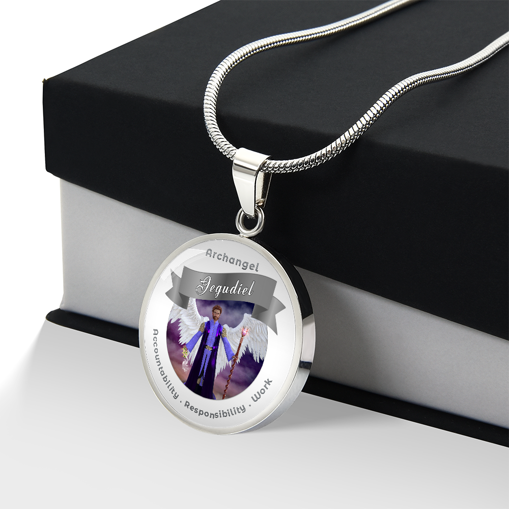Archangel Jegudiel - Affirmation Necklace For Accountability, Mercy, Responsibility & Work - More Than CharmsMore Than Charms