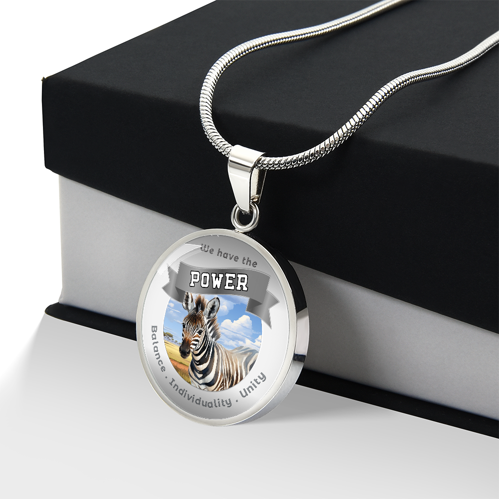 Zebra - Power Animal Affirmation Necklace - Balance Individuality Unity - More Than CharmsMore Than Charms