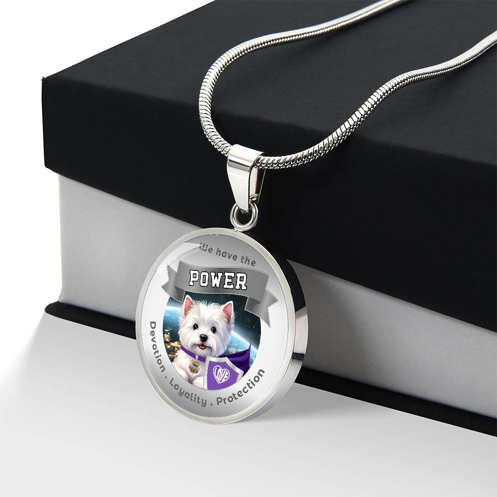 West Highland Terrier - Super Hero - Westie Dog Power Animal Affirmation Necklace - More Than CharmsMore Than Charms