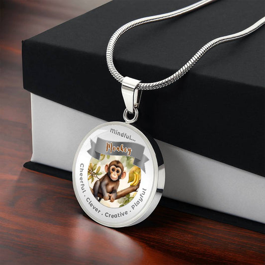 Monkey- Power Animal Charm Necklace - This Luxury Charm Necklace is more than just an accessory — it’s a soulful expression of your journey, dreams, and intentions. Designed with meaning, each charm carries powerful affirmation words, images, or symbols t