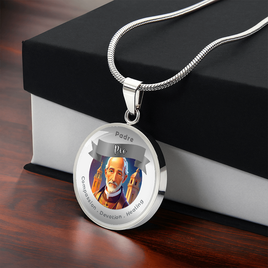 Padre Pio - Charm Necklace - This Luxury Charm Necklace is more than just an accessory — it’s a soulful expression of your journey, dreams, and intentions. Designed with meaning, each charm carries powerful affirmation words, images, or symbols that speak