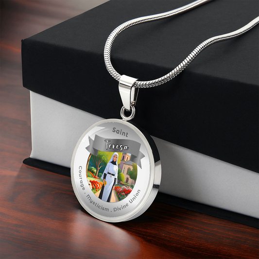 Saint Teresa - Charm Necklace - This Luxury Charm Necklace is more than just an accessory — it’s a soulful expression of your journey, dreams, and intentions. Designed with meaning, each charm carries powerful affirmation words, images, or symbols that sp