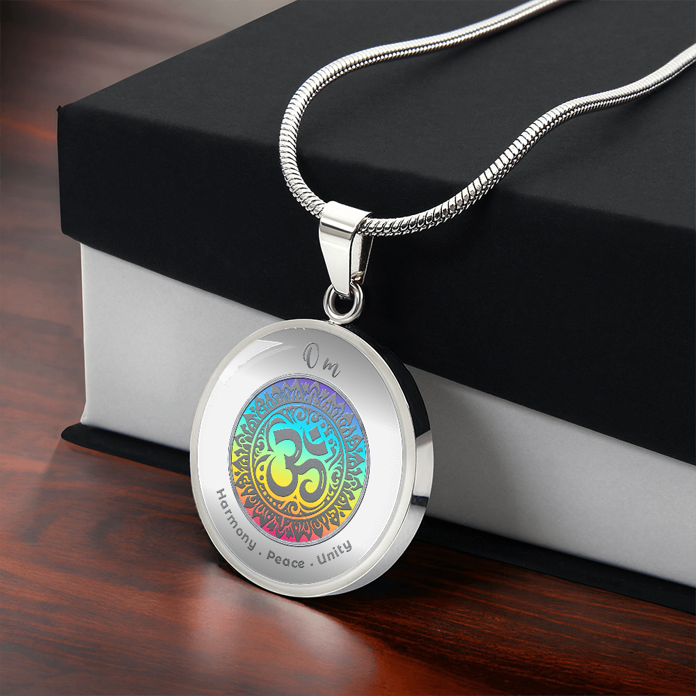 Om - Harmony Peace Unity - Affirmation Necklace - More Than CharmsMore Than Charms