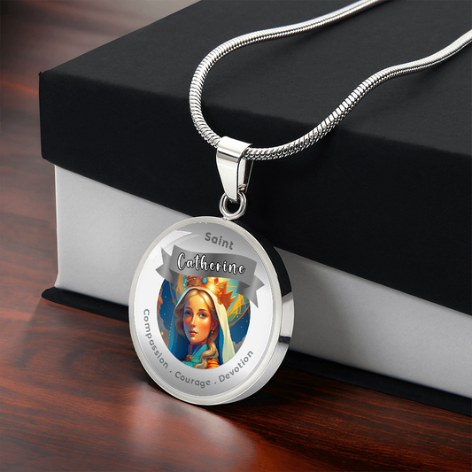 Saint Catherine - Charm Necklace - This Luxury Charm Necklace is more than just an accessory — it’s a soulful expression of your journey, dreams, and intentions. Designed with meaning, each charm carries powerful affirmation words, images, or symbols that