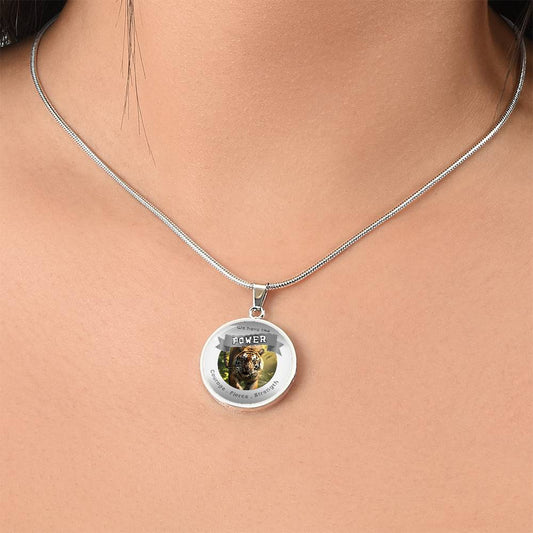 Tiger 2 - Power Animal Affirmation Necklace - Courage Fierce Strength- More Than CharmsMore Than Charms