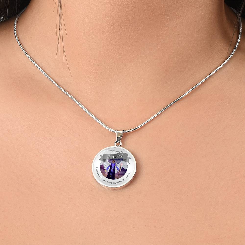 Archangel Jegudiel - Affirmation Necklace For Accountability, Mercy, Responsibility & Work - More Than CharmsMore Than Charms