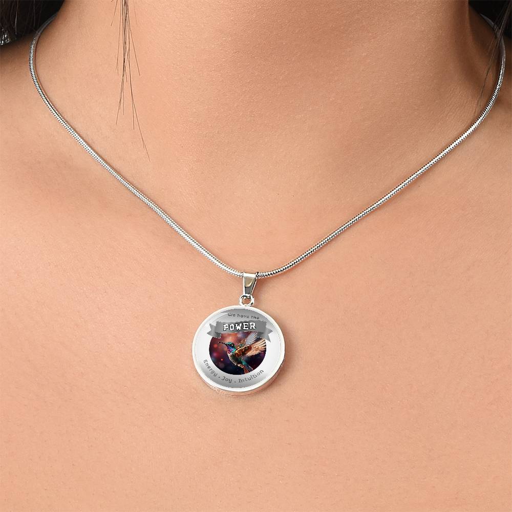 Hummingbird - Power Animal Affirmation Necklace -- Energy Joy Intuition - More Than CharmsMore Than Charms