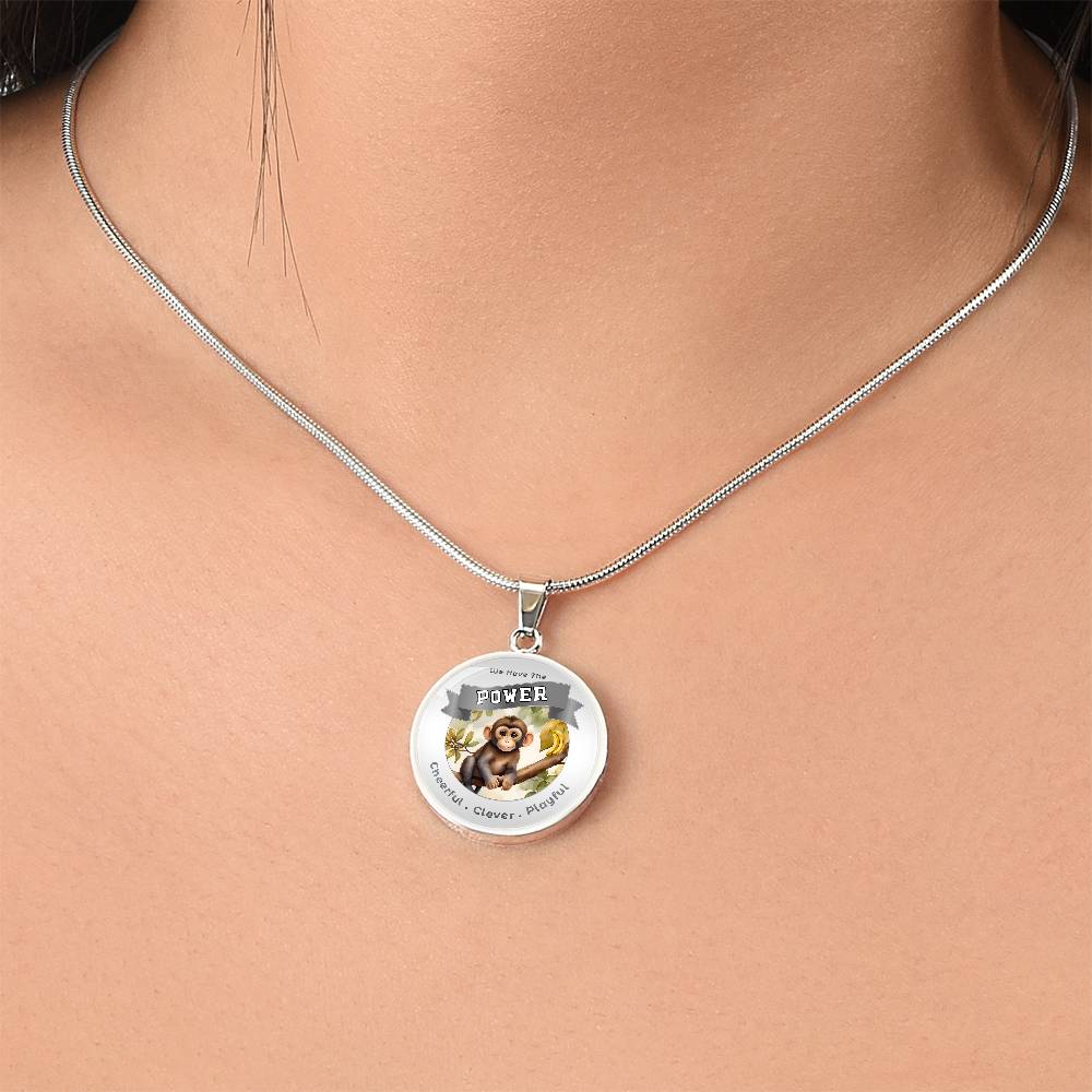 Monkey - Power Animal Affirmation Necklace - Cheerful Clever Playful- More Than CharmsMore Than Charms
