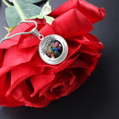 Peacock - Power Animal Affirmation Necklace - Beauty Expansion Majesty - More Than CharmsMore Than Charms