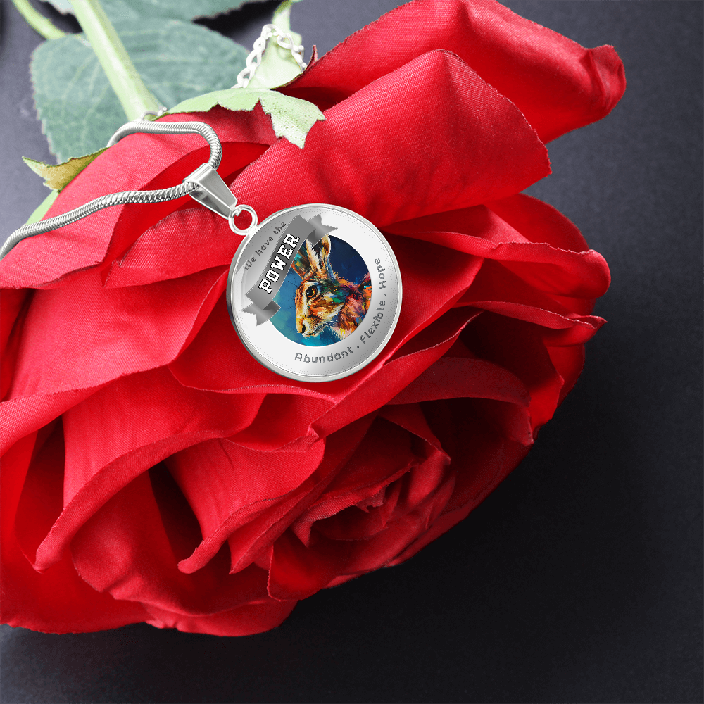 Rabbit - Power Animal Affirmation Necklace - Abundant Flexible Hope - More Than CharmsMore Than Charms