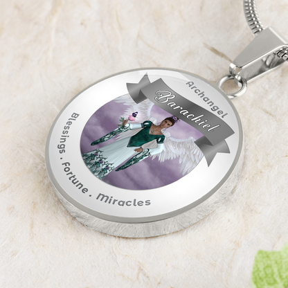 Archangel Barachiel - Affirmation Necklace For Blessings, Good Fortune & Miracles - More Than CharmsMore Than Charms
