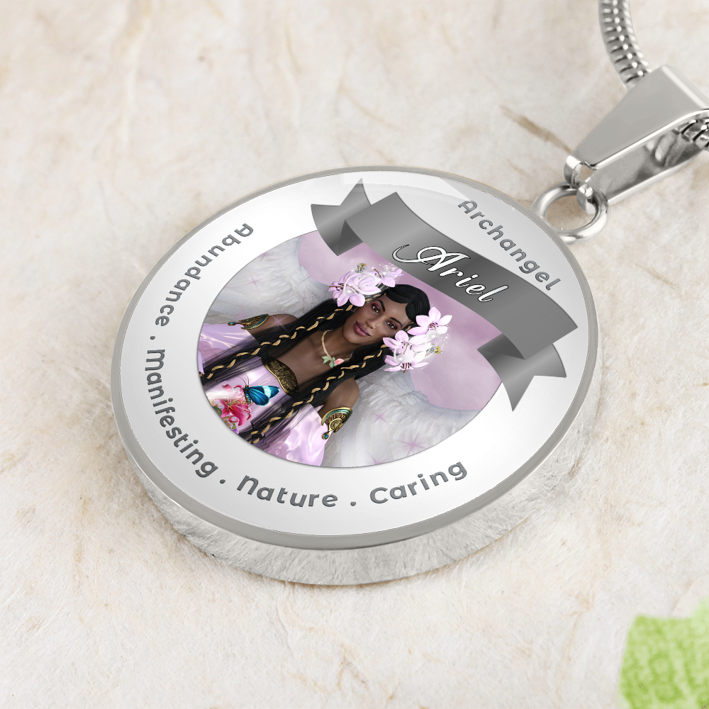 Archangel Ariel 2 - Affirmation Necklace For Abundance, Manifesting, Nature & Caring - More Than CharmsMore Than Charms