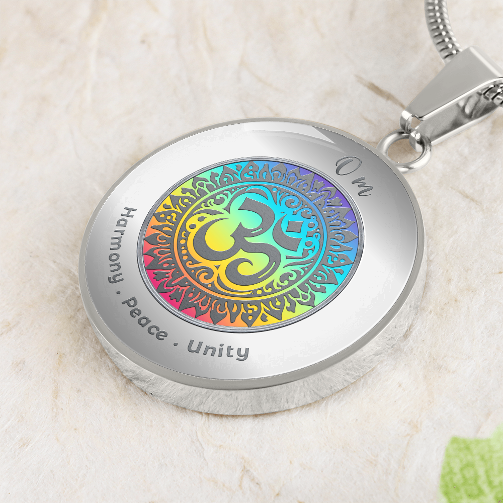 Om - Harmony Peace Unity - Affirmation Necklace - More Than CharmsMore Than Charms