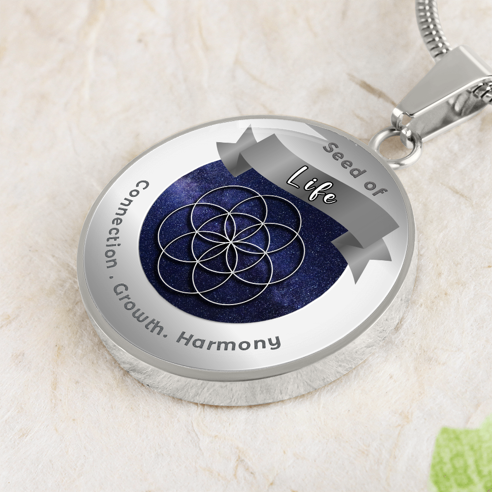 Seed of Life - Creation Unity Transformation - Affirmation Necklace - More Than CharmsMore Than Charms