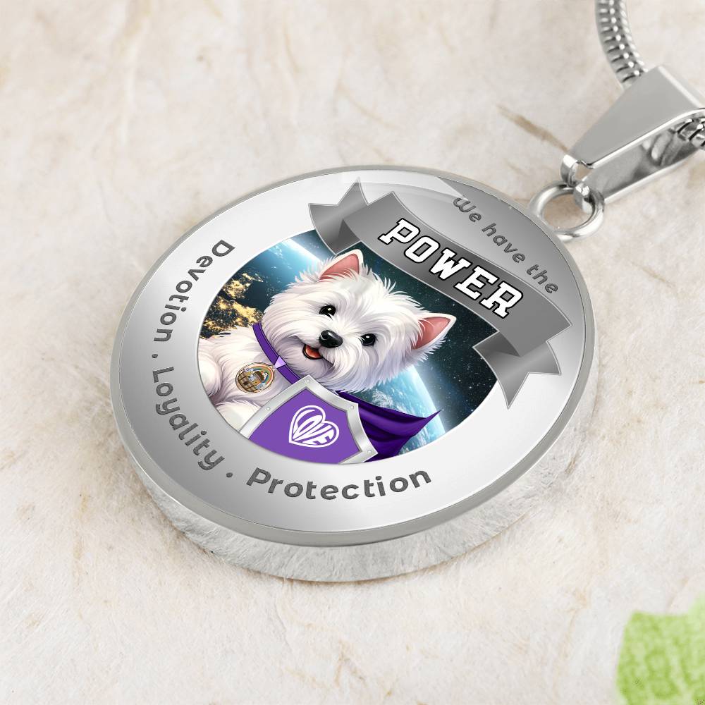 West Highland Terrier - Super Hero - Westie Dog Power Animal Affirmation Necklace - More Than CharmsMore Than Charms