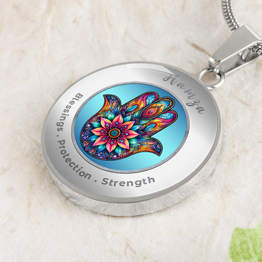 Hamsa - Protection Strength Blessings. - Affirmation Necklace - More Than CharmsMore Than Charms
