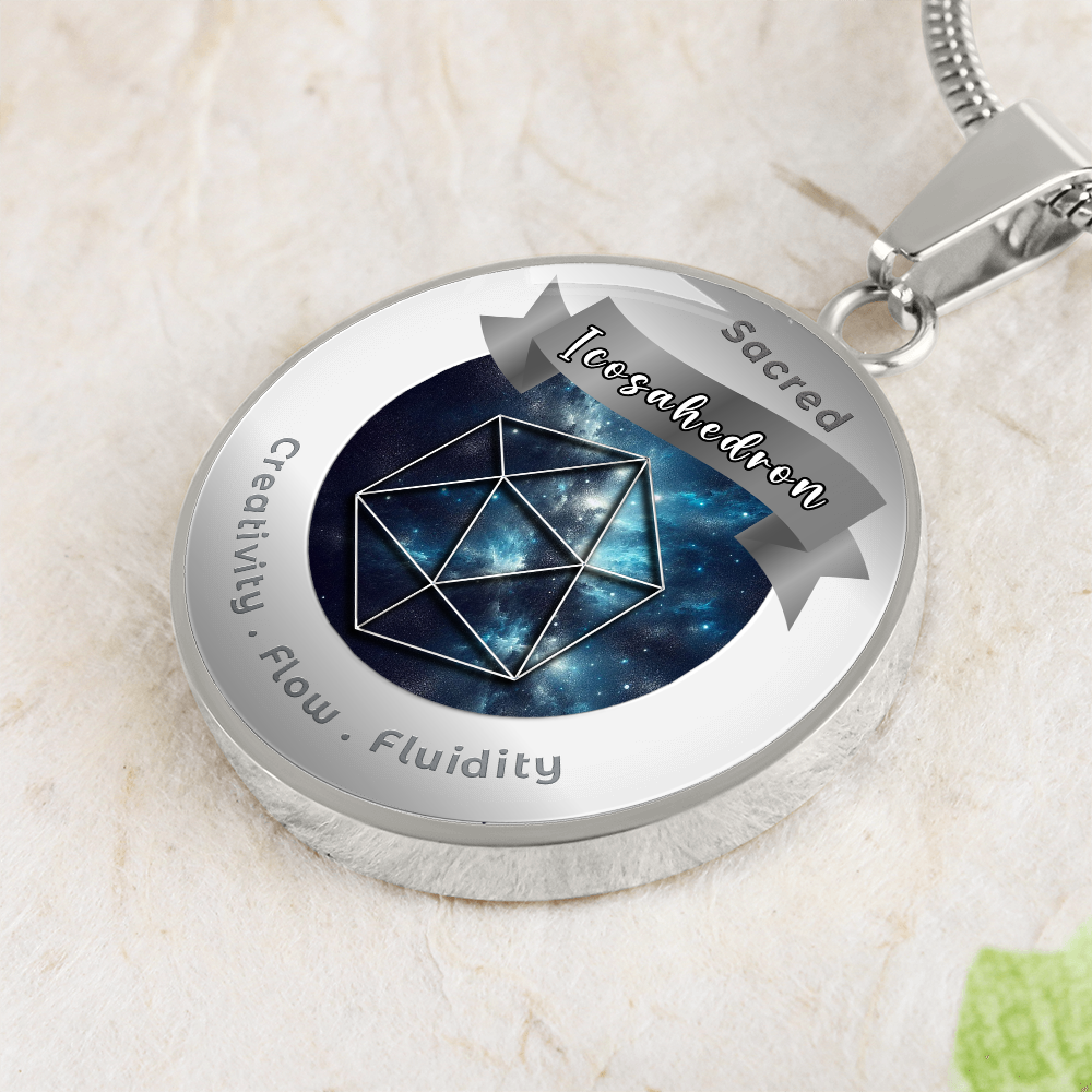 Icosahedron - Fluidity Healing Intuition - Affirmation Necklace - More Than CharmsMore Than Charms