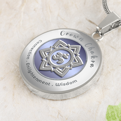 Crown Chakra - Connection Spiritual Enlightenment Divine Wisdom - Affirmation Necklace - More Than CharmsMore Than Charms