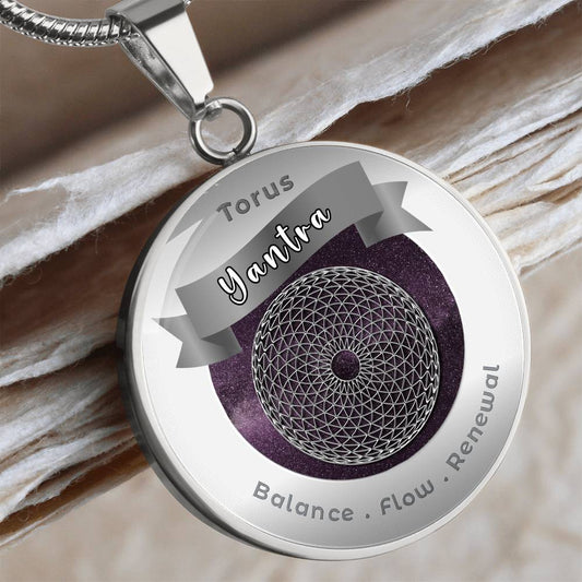 Torus Yantra - Flow Balance Renewal - Charm Necklace - This Luxury Charm Necklace is more than just an accessory — it’s a soulful expression of your journey, dreams, and intentions. Designed with meaning, each charm carries powerful affirmation words, ima