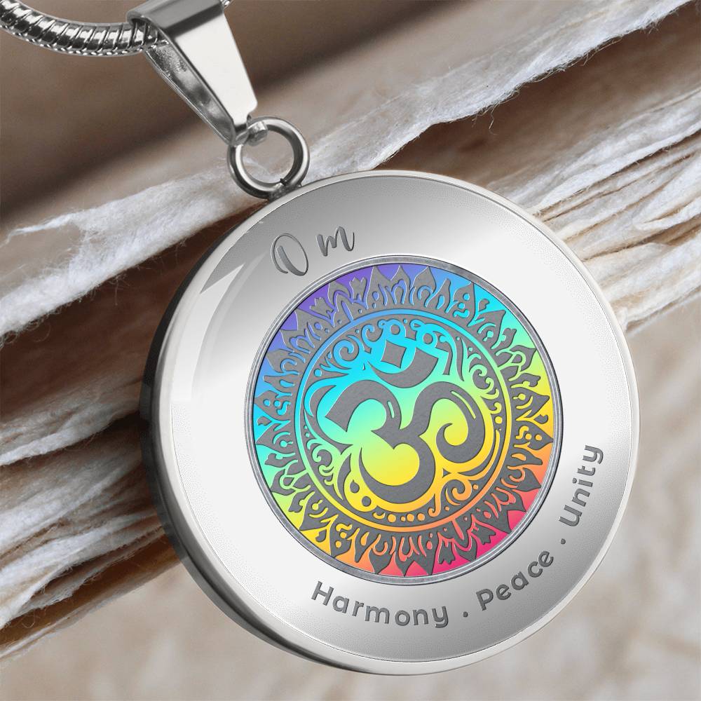 Om - Harmony Peace Unity - Affirmation Necklace - More Than CharmsMore Than Charms