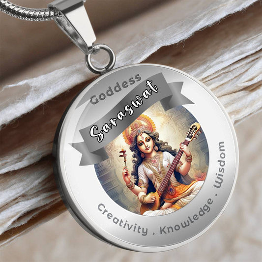 Saraswati - Charm Necklace - This Luxury Charm Necklace is more than just an accessory — it’s a soulful expression of your journey, dreams, and intentions. Designed with meaning, each charm carries powerful affirmation words, images, or symbols that speak