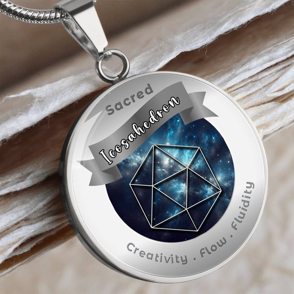Icosahedron - Fluidity Healing Intuition - Affirmation Necklace - More Than CharmsMore Than Charms