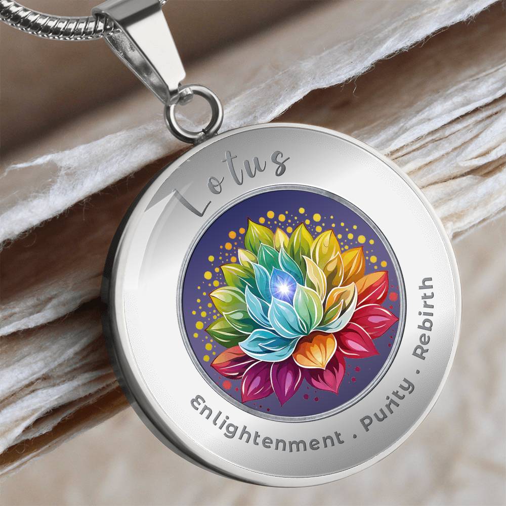 Lotus - Purity Enlightenment Rebirth - Affirmation Necklace - More Than CharmsMore Than Charms