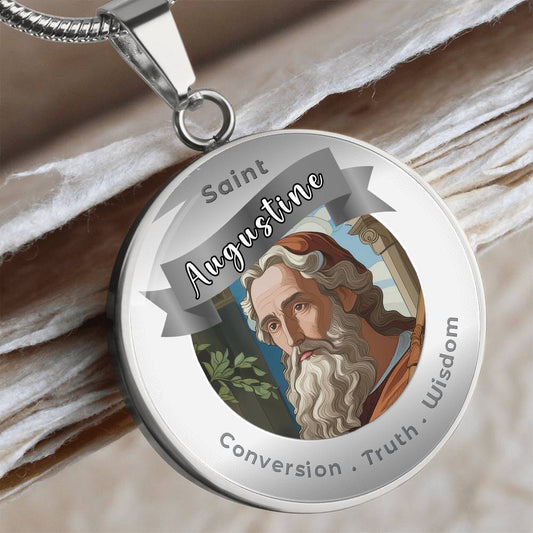 Saint Augustine - Charm Necklace - This Luxury Charm Necklace is more than just an accessory — it’s a soulful expression of your journey, dreams, and intentions. Designed with meaning, each charm carries powerful affirmation words, images, or symbols that