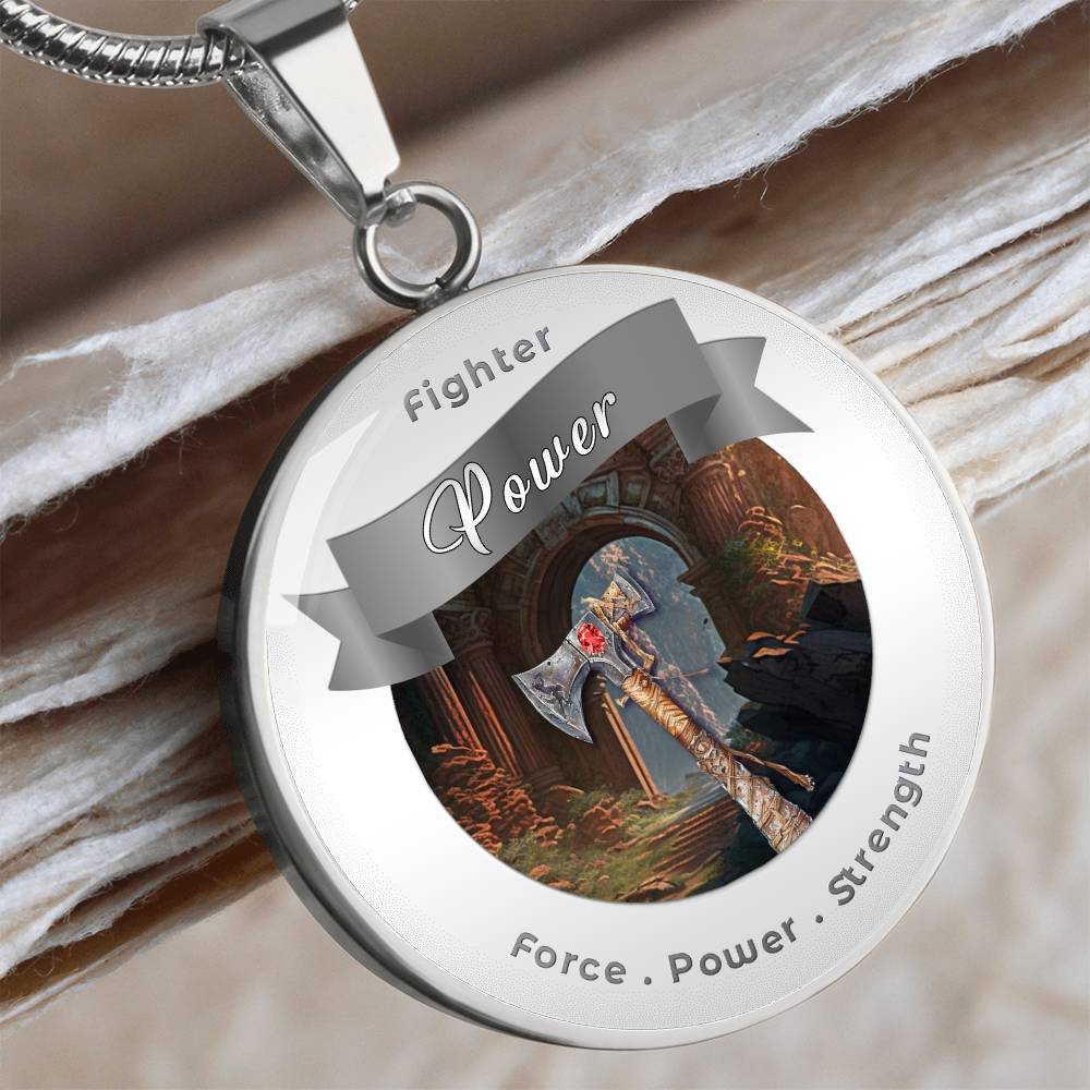 Fighter 2 - RPG Fantasy Affirmation Necklace - More Than CharmsMore Than Charms