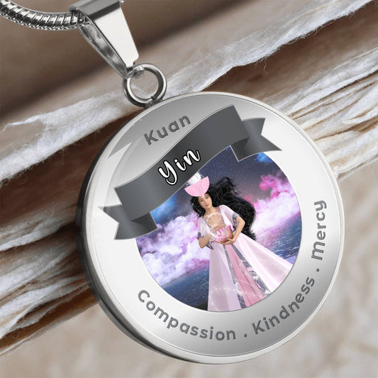 Kuan Yin - Charm Necklace For Compassion, Kindness & Mercy - This Luxury Charm Necklace is more than just an accessory — it’s a soulful expression of your journey, dreams, and intentions. Designed with meaning, each charm carries powerful affirmation word