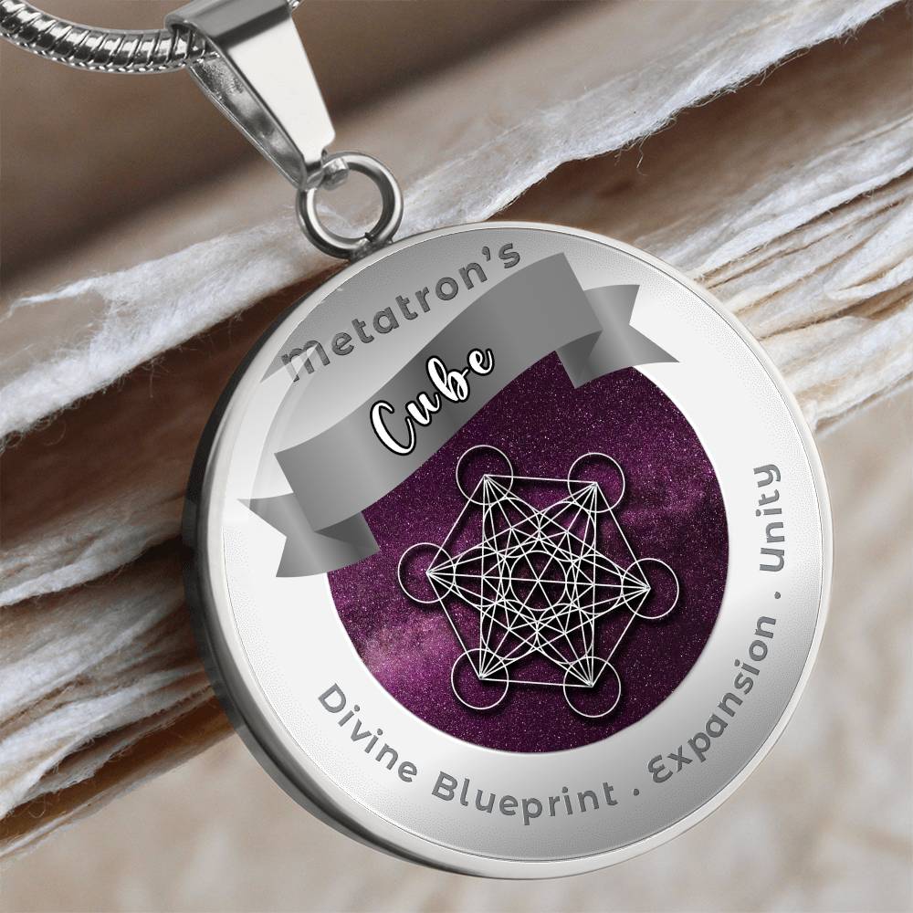 Metatron' s Cube - Divine Blue Print Expansion Unity - Affirmation Necklace - More Than CharmsMore Than Charms