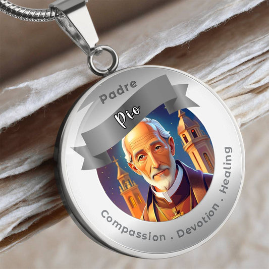 Padre Pio - Charm Necklace - This Luxury Charm Necklace is more than just an accessory — it’s a soulful expression of your journey, dreams, and intentions. Designed with meaning, each charm carries powerful affirmation words, images, or symbols that speak