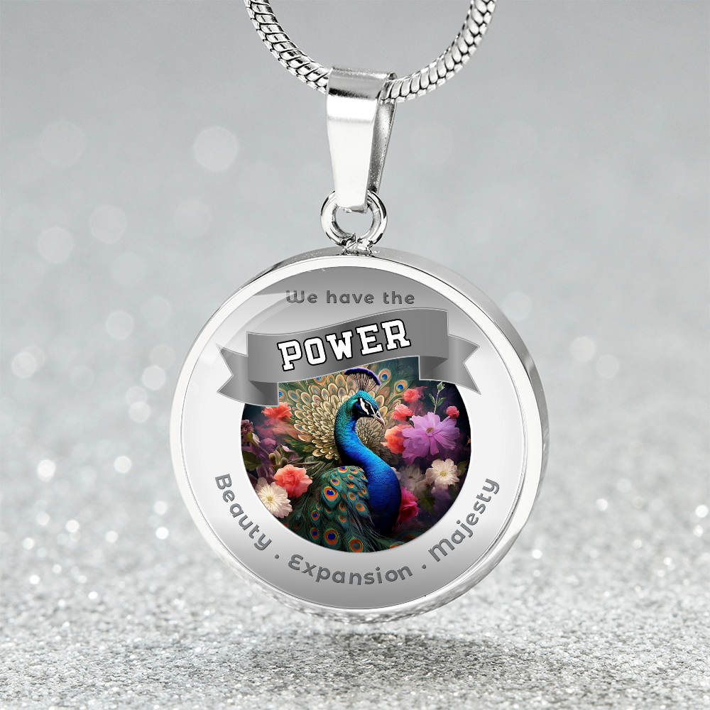 Peacock - Power Animal Affirmation Necklace - Beauty Expansion Majesty - More Than CharmsMore Than Charms