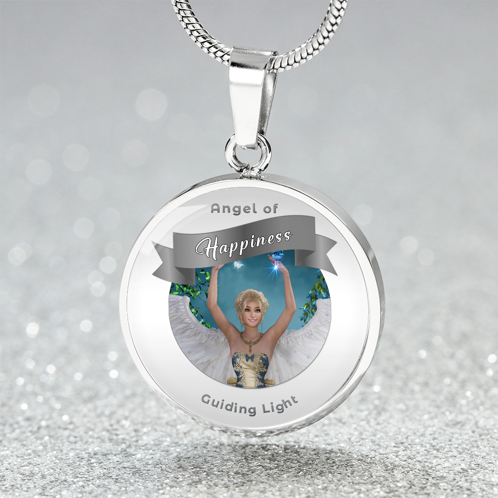 Happiness - Guardian Angel Affirmation Necklace - More Than CharmsMore Than Charms