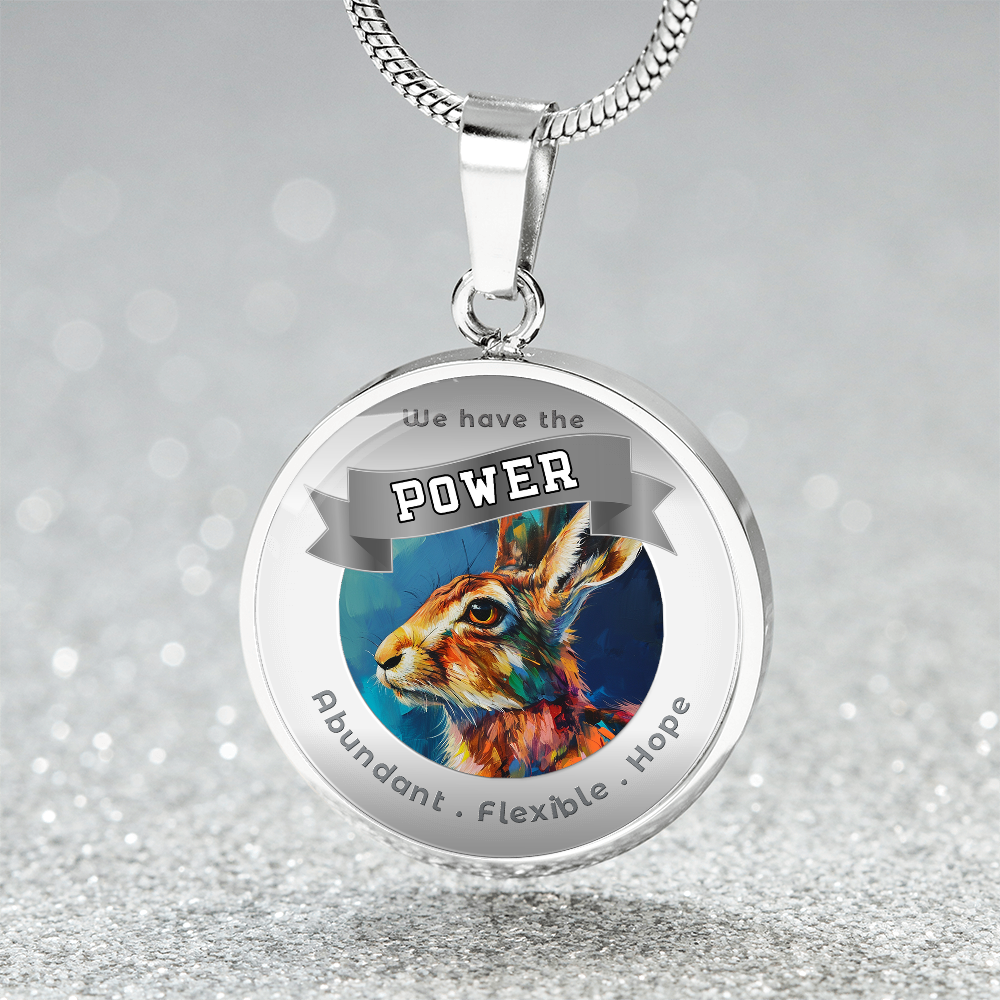Rabbit - Power Animal Affirmation Necklace - Abundant Flexible Hope - More Than CharmsMore Than Charms
