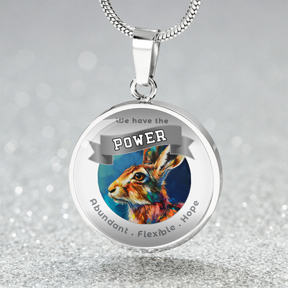Rabbit - Power Animal Affirmation Necklace - Abundant Flexible Hope - More Than CharmsMore Than Charms