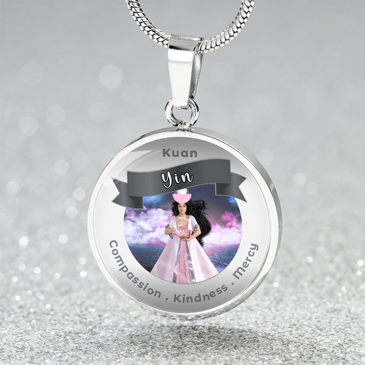 Kuan Yin - Charm Necklace For Compassion, Kindness & Mercy - This Luxury Charm Necklace is more than just an accessory — it’s a soulful expression of your journey, dreams, and intentions. Designed with meaning, each charm carries powerful affirmation word