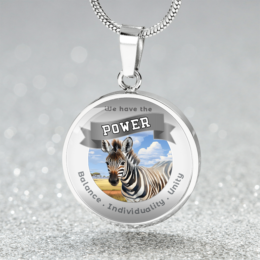 Zebra - Power Animal Affirmation Necklace - Balance Individuality Unity - More Than CharmsMore Than Charms
